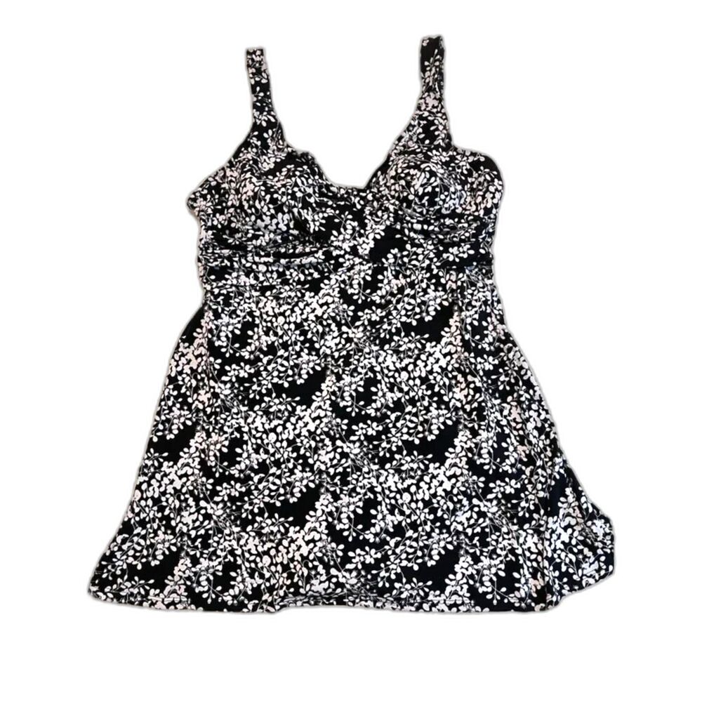 SWIM-White Stag One Piece Women's Swimsuit Floral Black White XL (16-18)